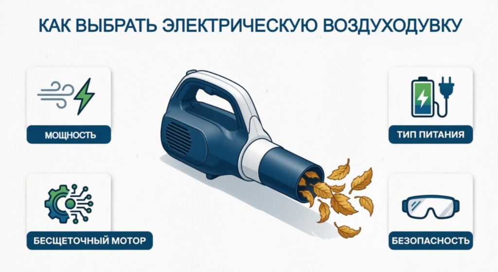 Как выбрать электрическую воздуходувку по мощности, типу питания и безопасности