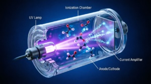 Diagram of photoionization detector operating principle
